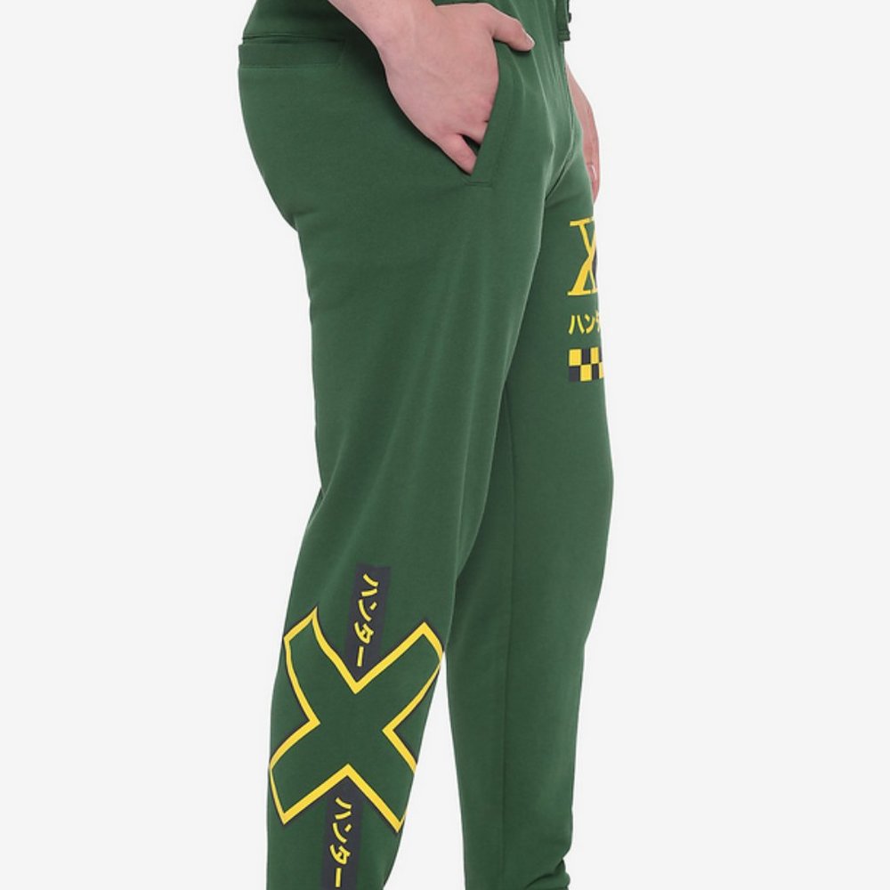 Hunter X Hunter Logo Green Sweatpants NWT